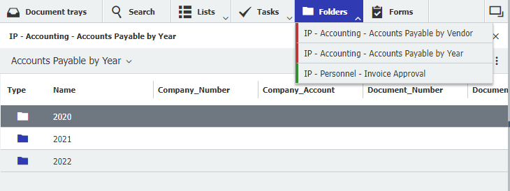 Folder view